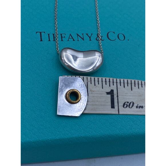 Tiffany & Co. Elsa Peretti Large Bean Pendant Necklace - Sterling Silver 16" - Picture 4 of 10